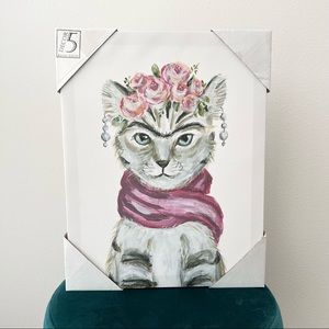 NEW Frida Kahlo Cat Art Canvas Wall Decor